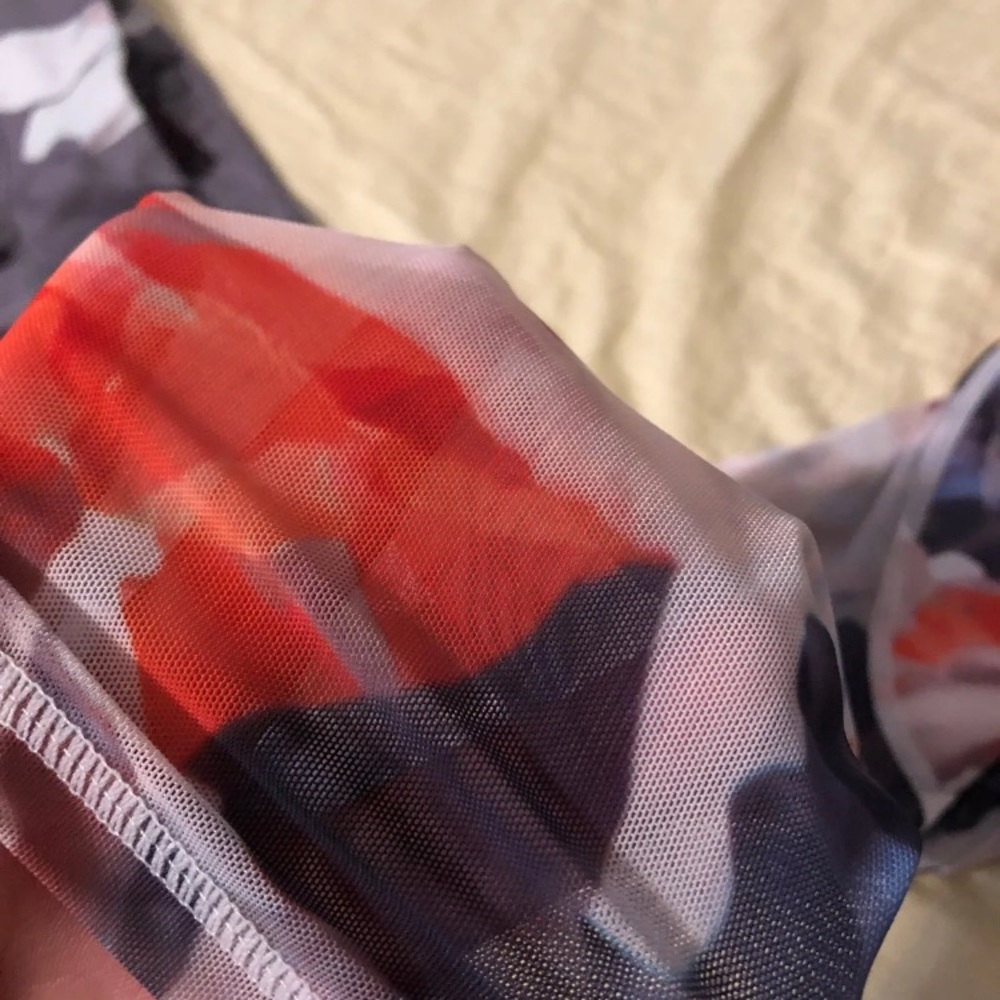 Fabletics leggings with mesh calf size large